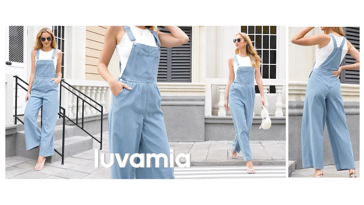 Luvamia Women's Fashion Bootcut Jean Overalls